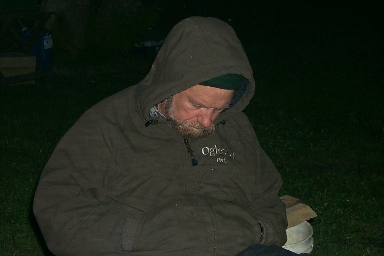 Carl asleep (exhausted voyager)